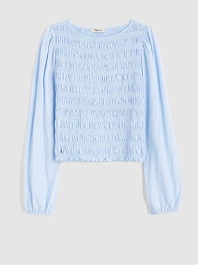 Madewell Smocked Boatneck Top